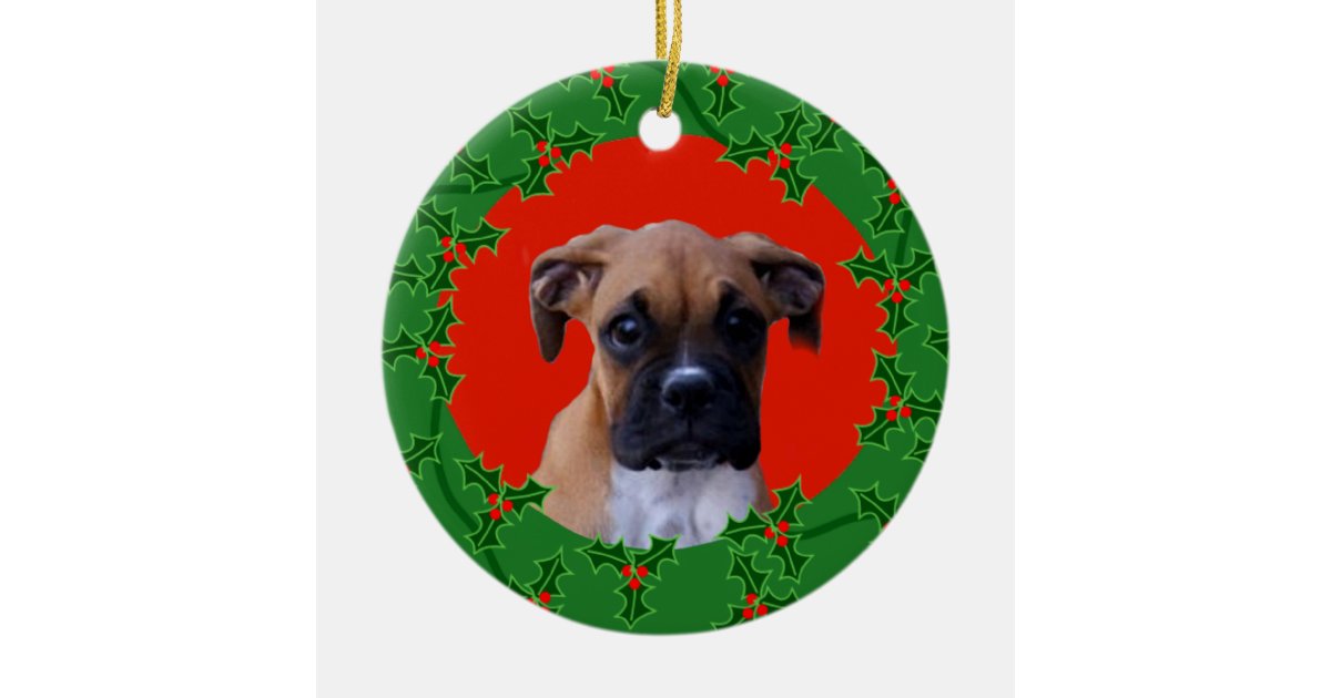 Boxer puppy christmas ornament Zazzle