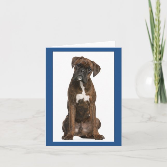 Boxer Puppy Dog Blank Note Card (Front)
