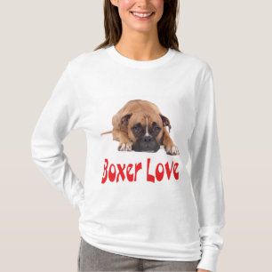 Boxer Puppy Dog "Boxer Love" Womens Tee Shirt