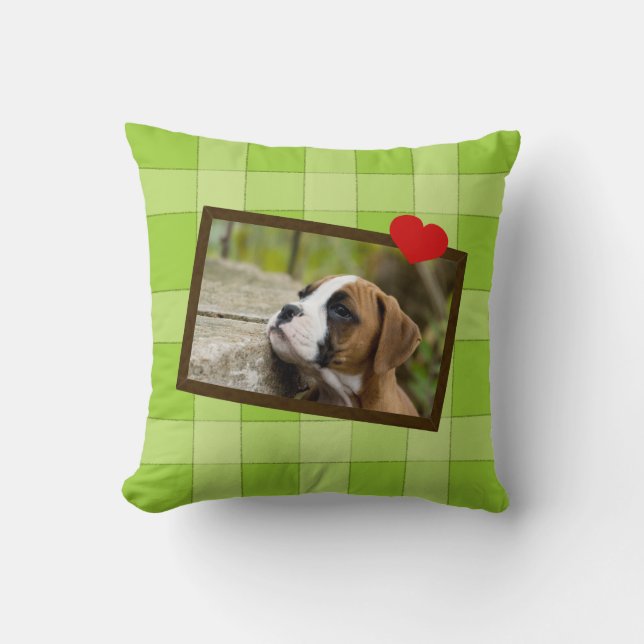 Boxer Puppy Dog Customizable Pillow (Front)