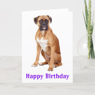 Boxer Puppy Dog Happy Birthday Card - Verse