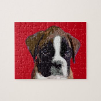 Boxer Puppy Dog Jigsaw Puzzle by ritmoboxer at Zazzle