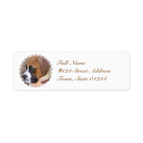 Boxer Puppy Dog Mailing Labels