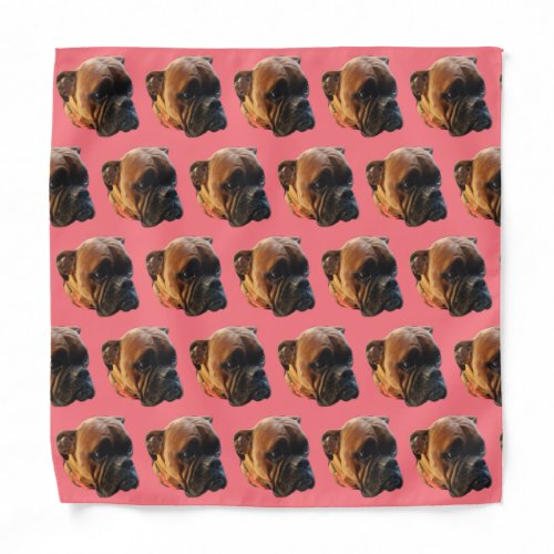 Boxer Puppy Dog Photo Pink Custom Color Bandana