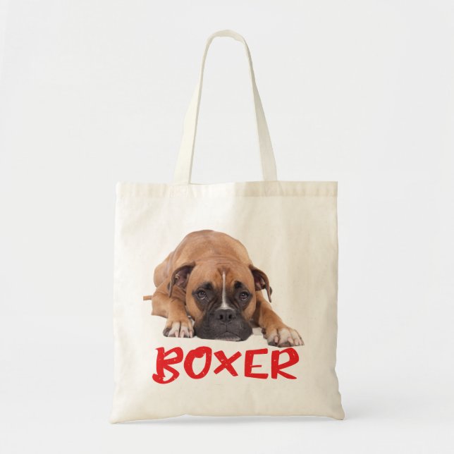 Boxer Puppy Dog Red Boxers Red Love Tote Bag (Front)