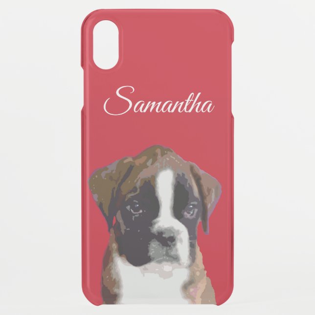 Boxer puppy dog uncommon iPhone case (Back)