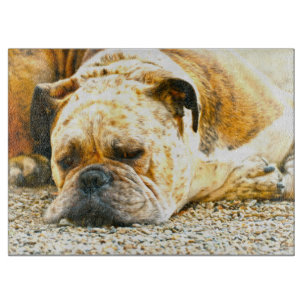 Boxer Puppy Dog Water Color Oil Paint Art Cutting Board