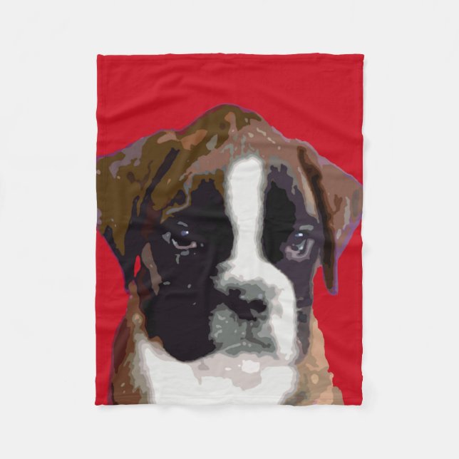 Boxer puppy fleece blanket (Front)