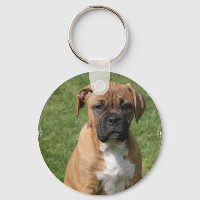 Boxer Puppy Keychain (Front)