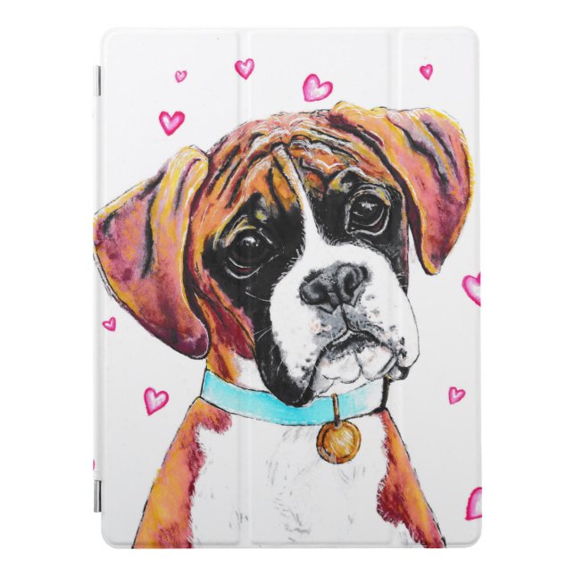 Boxer Puppy Loveheart iPad Case (Front)