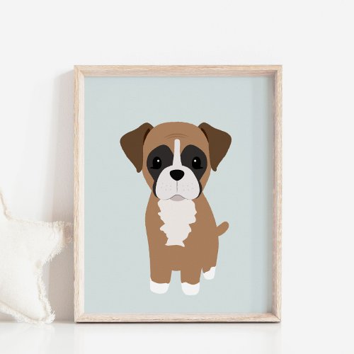 Boxer Puppy Nursery  Kids Decor Poster