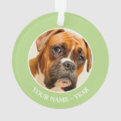 Boxer puppy on ivory cream backdrop. ornament (Back)