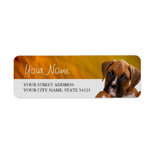Boxer Puppy Return Address Label