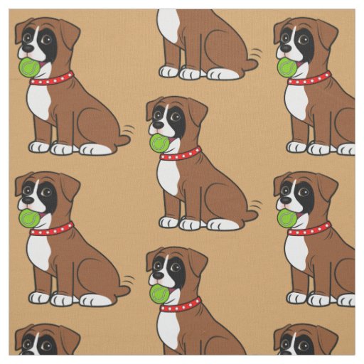 Boxer Puppy with Tennis Ball Fabric