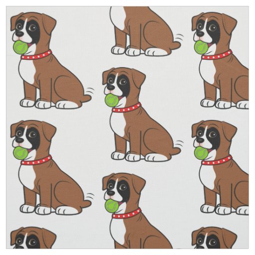 Boxer Puppy with Tennis Ball Fabric