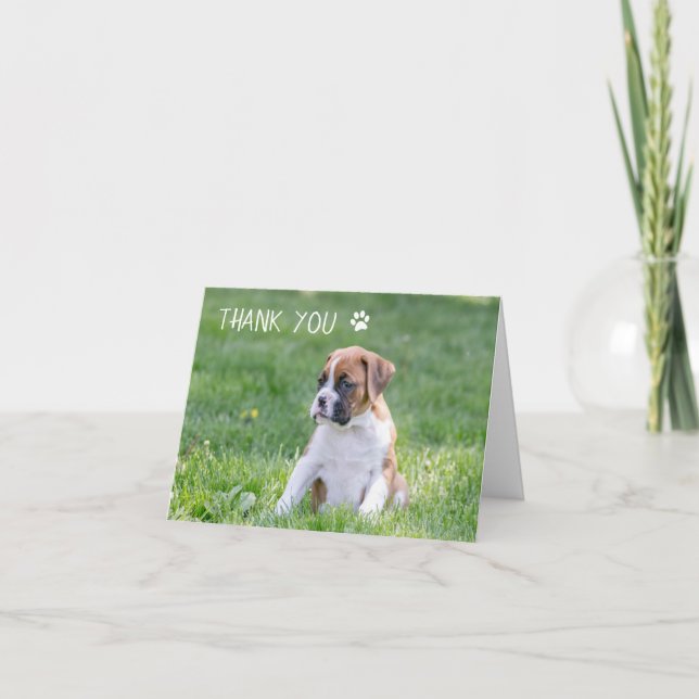 Boxer Pupy Dog Thank You Cards - Boxer Dog (Front)