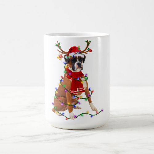 Boxer Reindeer Christmas Lights Dog Xmas Lover Gif Coffee Mug