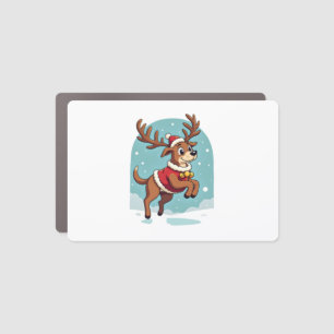 Boxer Reindeer Dash Car Magnet