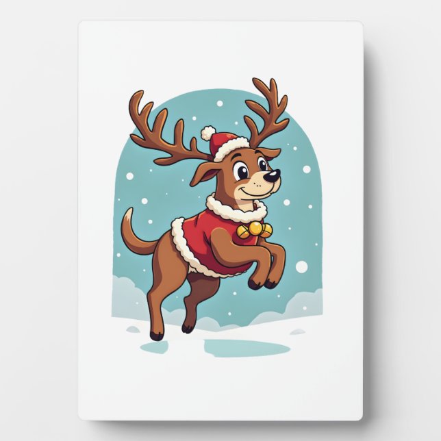 Boxer Reindeer Dash Plaque (Front)