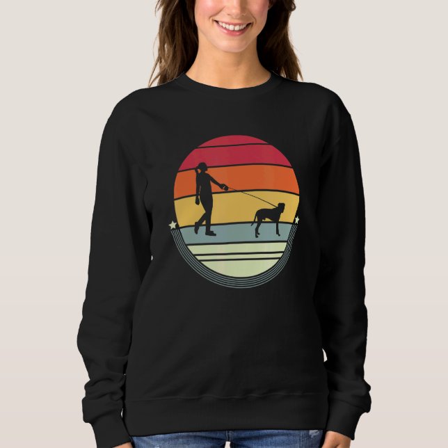 Boxer Retro Vintage Dog Girl Women Mom Sweatshirt (Front)