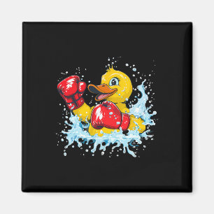 Boxer Rubber Duck With Boxing Gloves Kickboxing Fu Magnet
