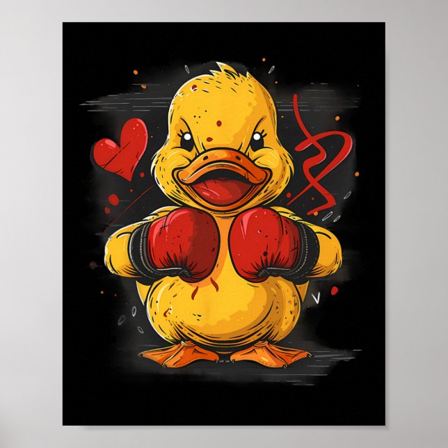 Boxer Rubber Duck With Boxing Gloves Kickboxing Fu Poster (Front)