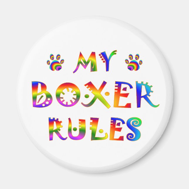 Boxer Rules Fun Magnet (Front)