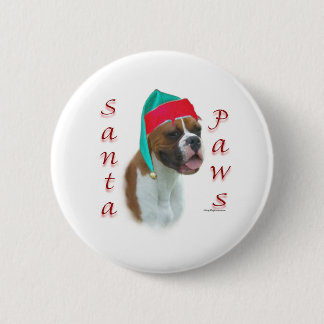 Boxer Santa Paws Button