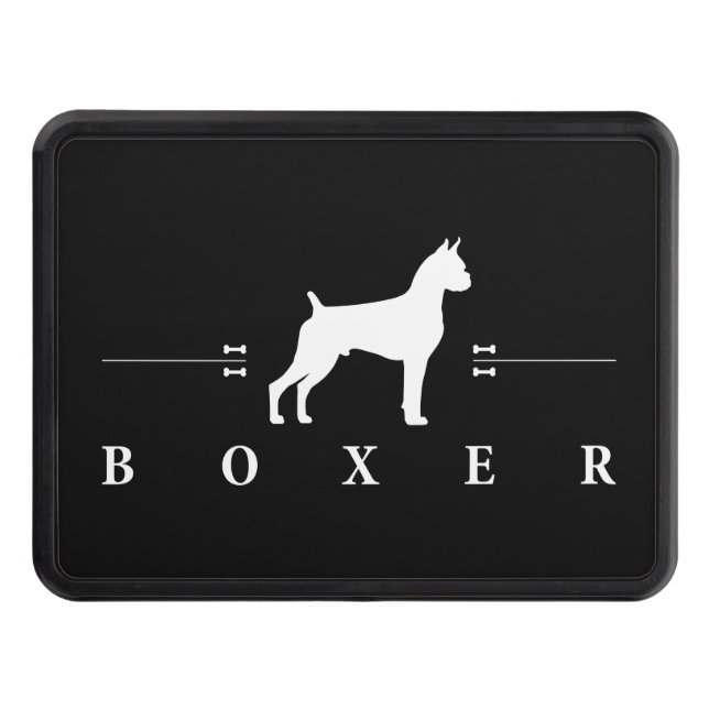 Boxer silhouette -1- tow hitch cover (Front)