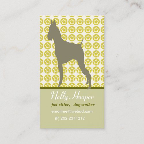 Animal and Stars. Cute Dog Business Card Template