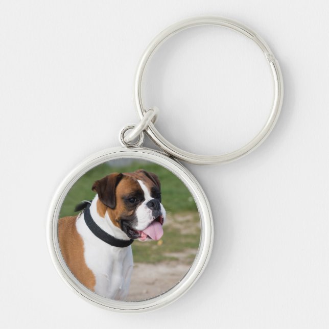 Boxer Sitting Keychain (Front)
