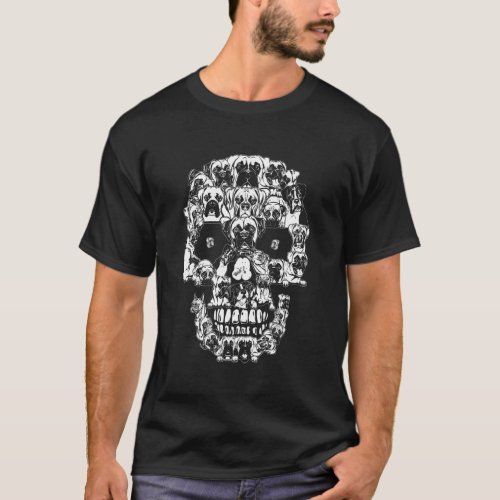 Boxer Skull Dog Skeleton Halloween T_Shirt