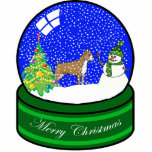 boxer snow globe cutout<br><div class="desc">cute holiday ornament</div>