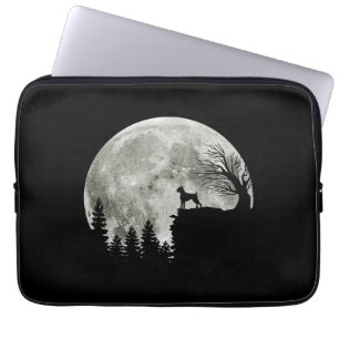 Boxer Standing on Mountain Moon Light Halloween Laptop Sleeve