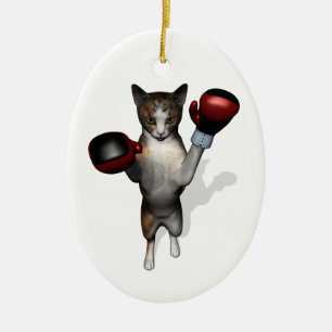 Boxer Tabby Ceramic Ornament