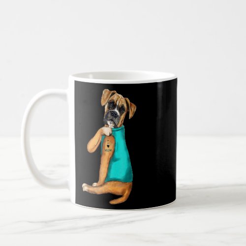 Boxer Tattoos I Love Mom Sitting  Mothers Day  Coffee Mug