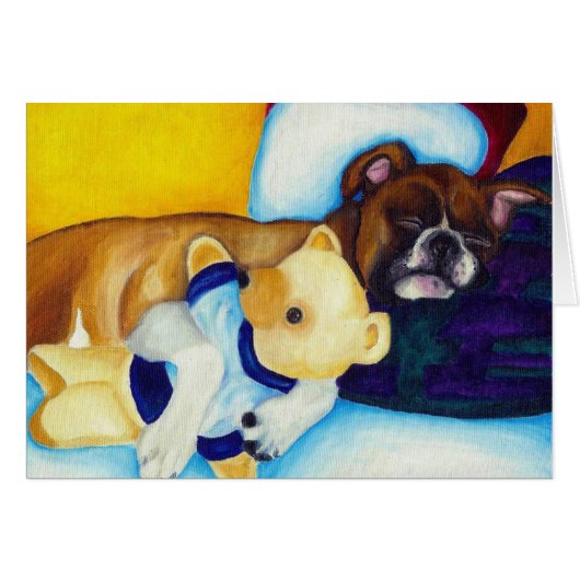 Boxer & Teddy Bear Cards (Front Horizontal)