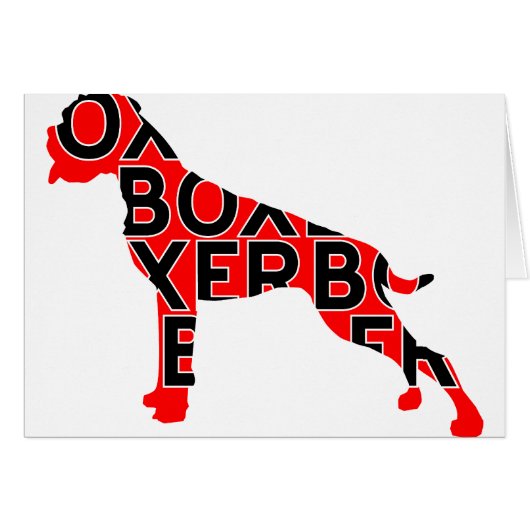 Boxer Text Hund Dog Cards (Front Horizontal)