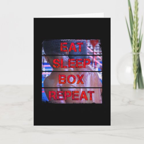 Boxer Training Quote Eat Sleep Box Repeat Card