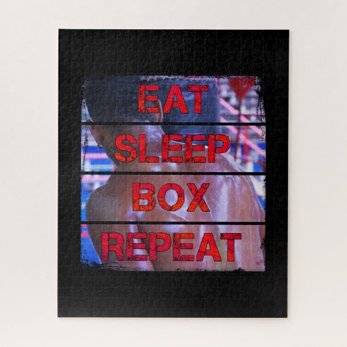 Boxer Training Quote Eat Sleep Box Repeat Jigsaw Puzzle