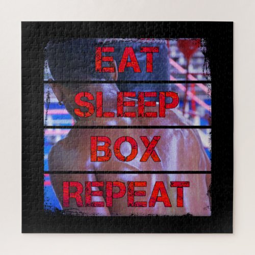 Boxer Training Quote Eat Sleep Box Repeat Jigsaw Puzzle