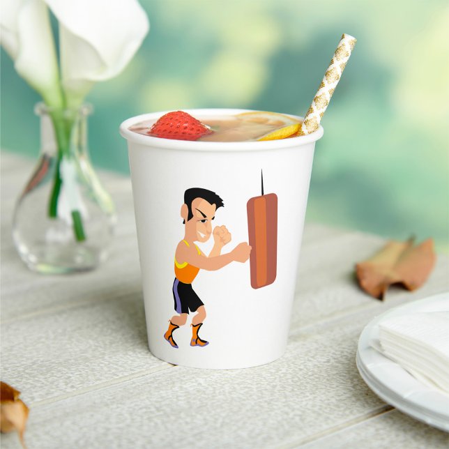 Boxer Training with Punching Bag Paper Cups (Creator Uploaded)