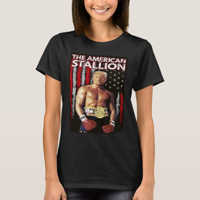 Boxer Trump Rocky Trump Meme Trump 2024  T-Shirt (Front)