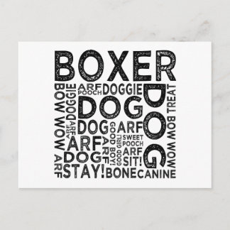 Boxer Typography Postcard