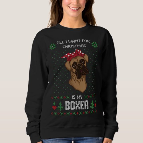 Boxer Ugly Christmas Sweater Ugly Sweater Dog