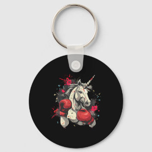 Boxer Unicorn With Boxing Gloves Kickboxing Cute B Keychain