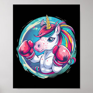 Boxer Unicorn With Boxing Gloves Kickboxing Funny Poster