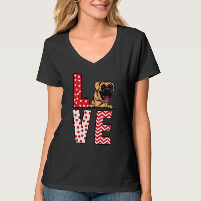 Boxer Valentines Day Love Valentine Cute Hearts T-Shirt (Front)