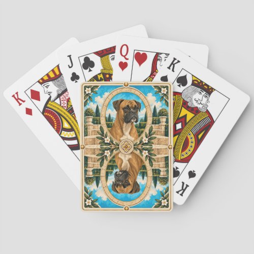 Boxer, Vintage Watercolor Dog Art Poker Cards