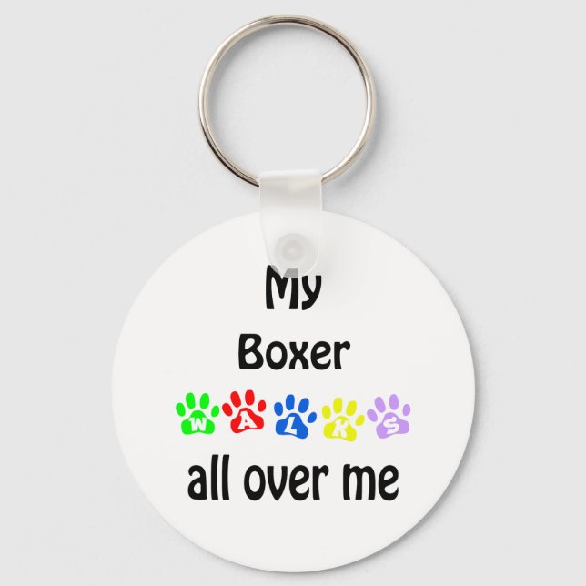 Boxer Walks Design Keychain (Front)